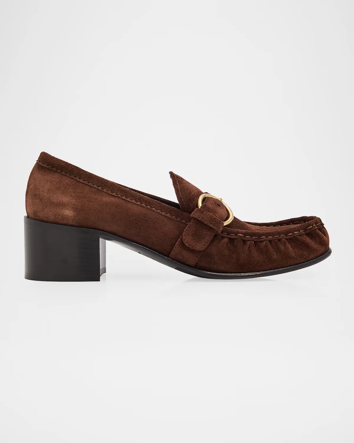 45mm Suede Buckle Loafers by Miu Miu