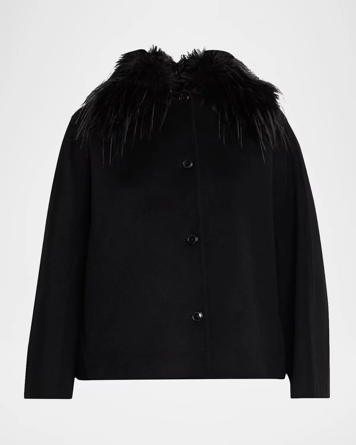Rafe Faux Fur Collared Wool-Cashmere Jacket by Loulou De Saison