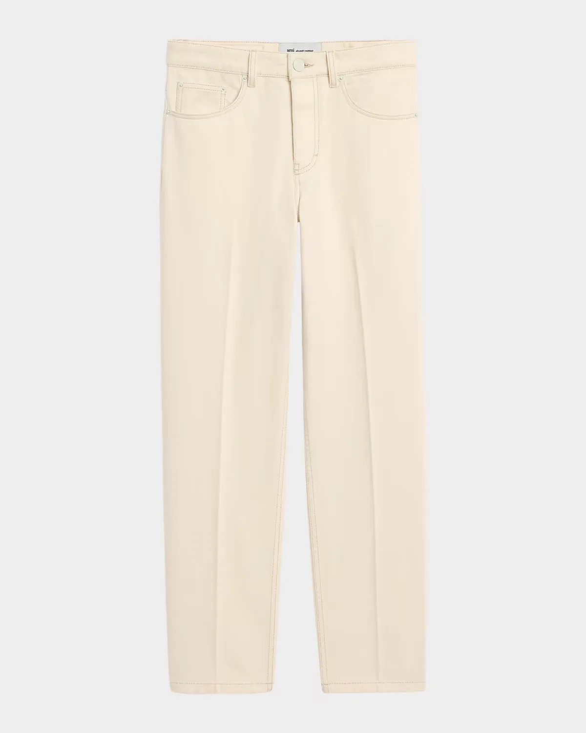 Parisian-Fit White Denim Jeans by Ami Paris