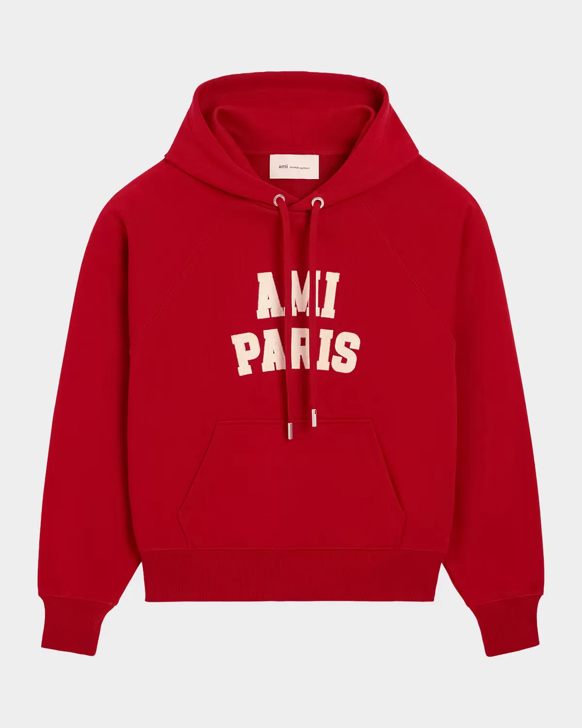 Cotton Logo-Applique Hoodie by Ami Paris