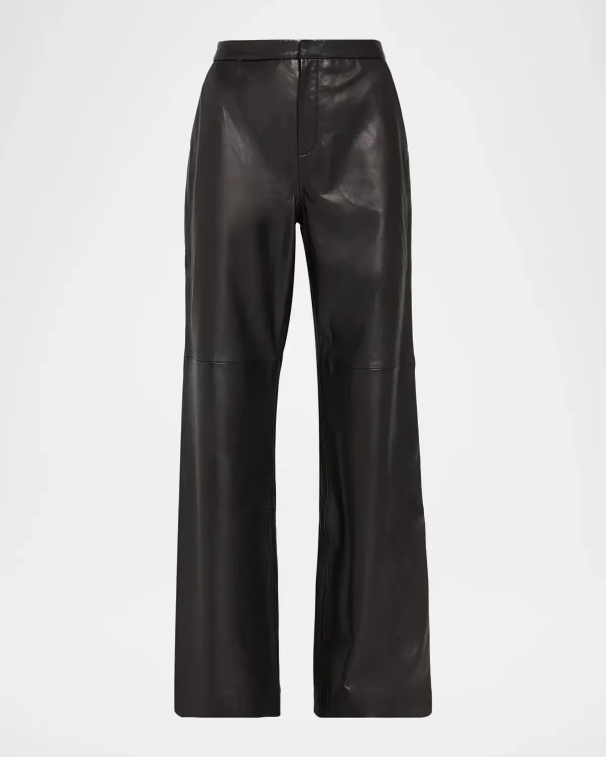 Livvy Leather Straight-Leg Trousers by L & apos;AGENCE