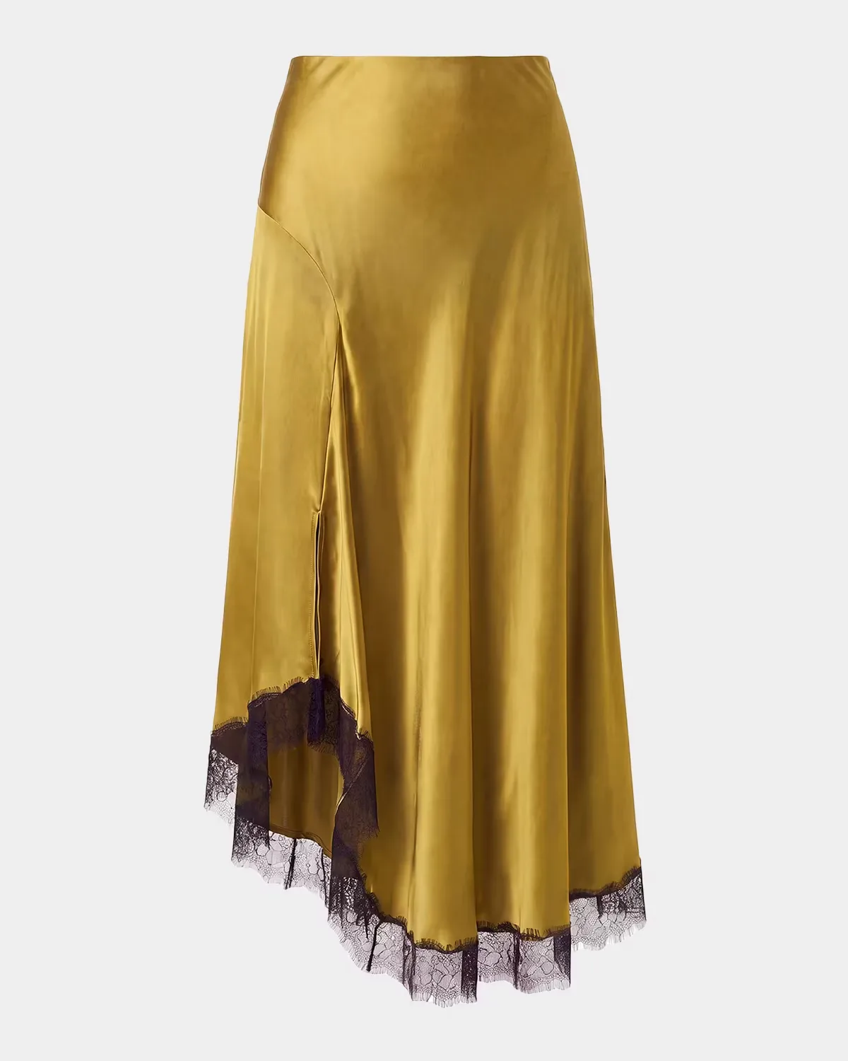 London Lace-Trim High-Low Midi Skirt by NICHOLAS