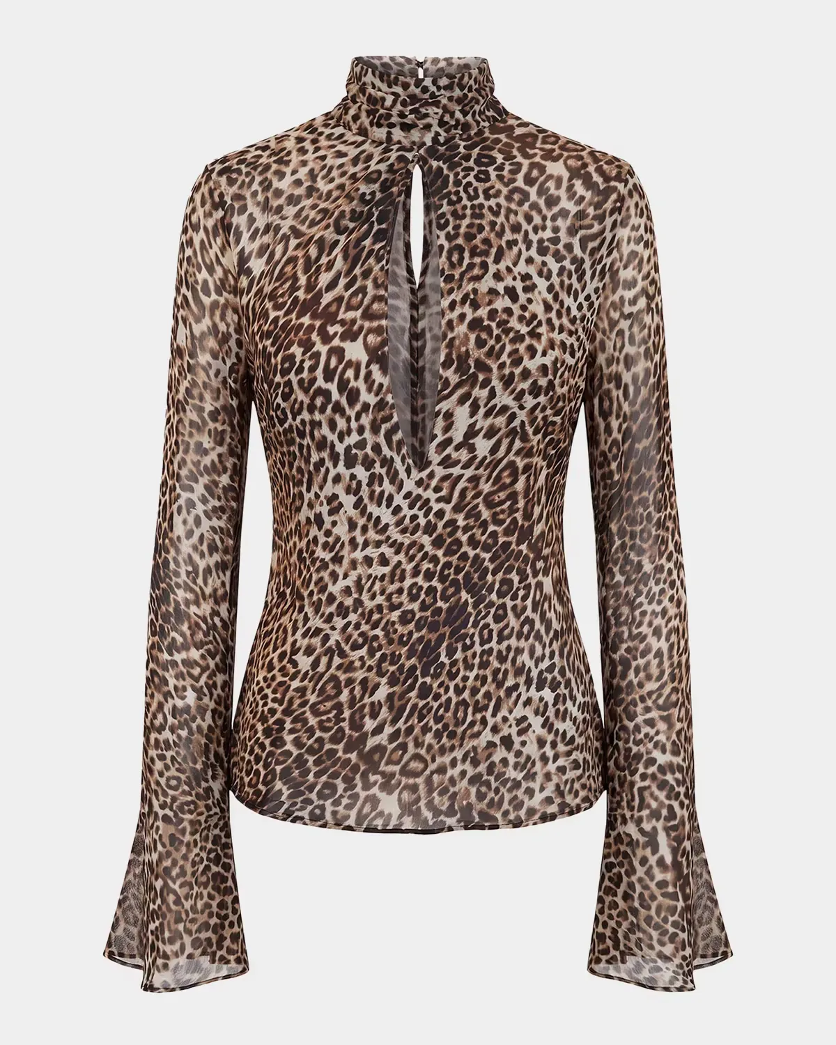 Celeste Cutout Leopard-Print Georgette Blouse by NICHOLAS