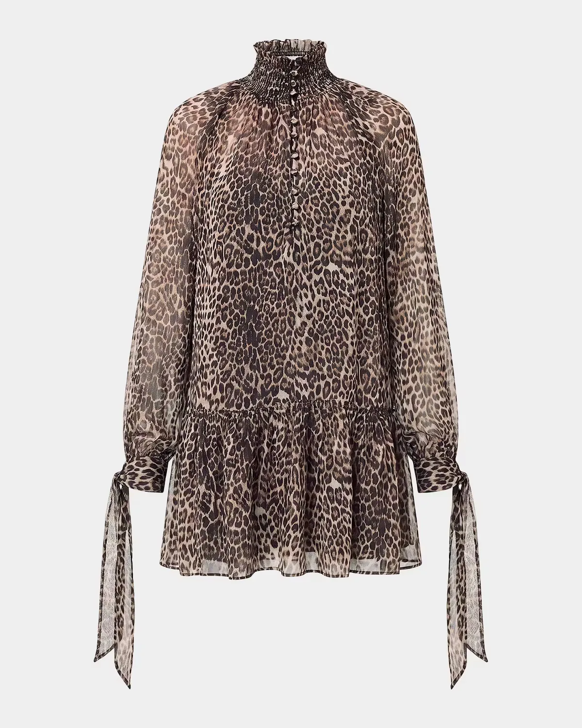 Eliza Leopard-Print Georgette Mini Dress by NICHOLAS