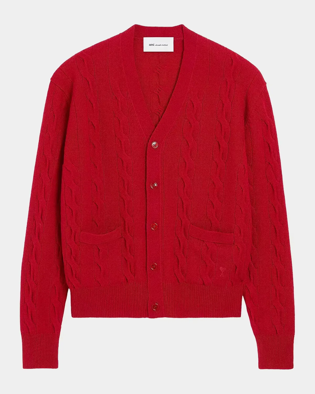 Cable-Knit Wool Cardigan by Ami Paris