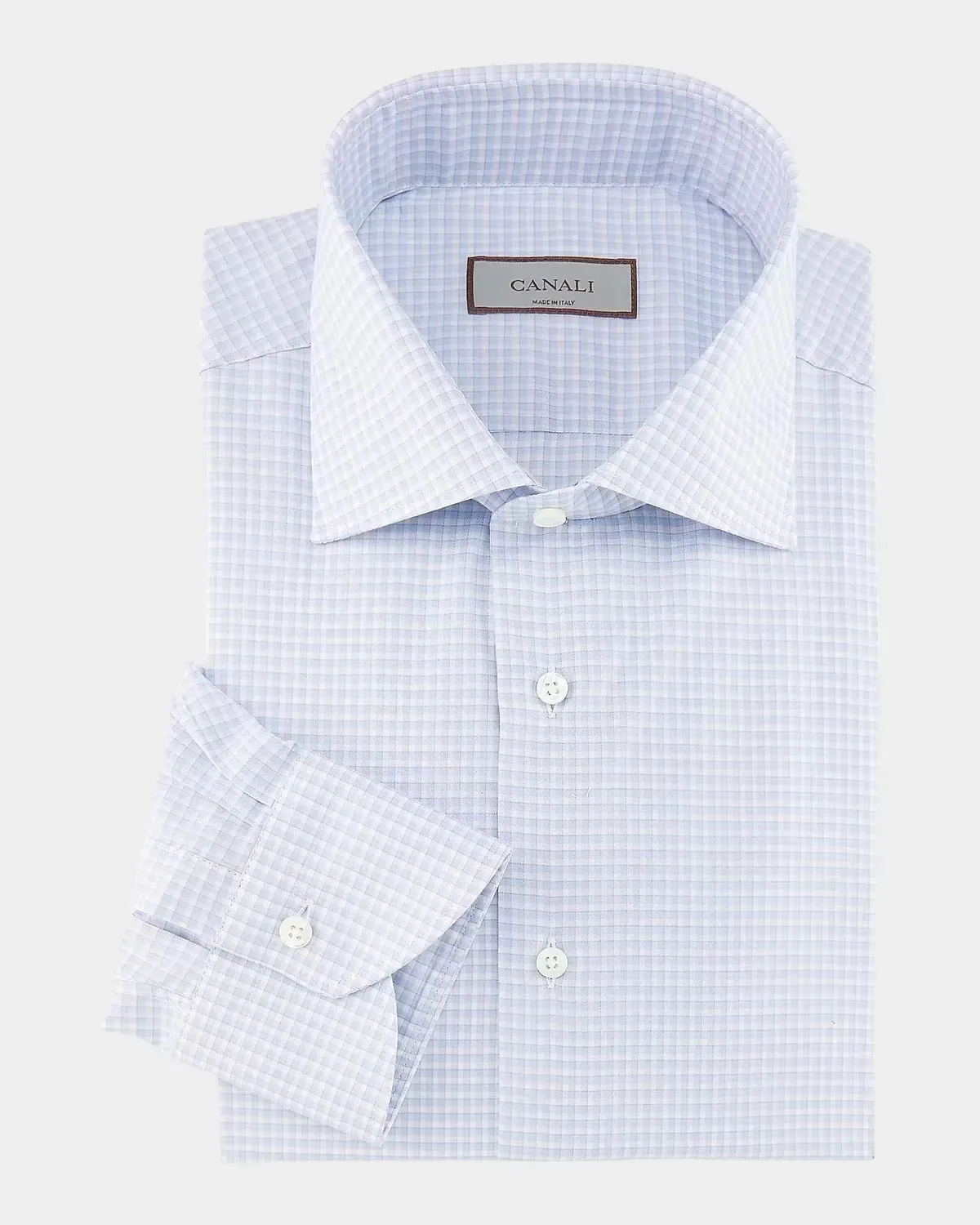 Checked Cotton Dress Shirt by Canali