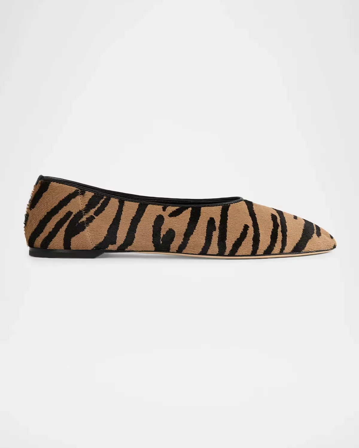 Printed Pony Hair Ballerina Flats by Totême