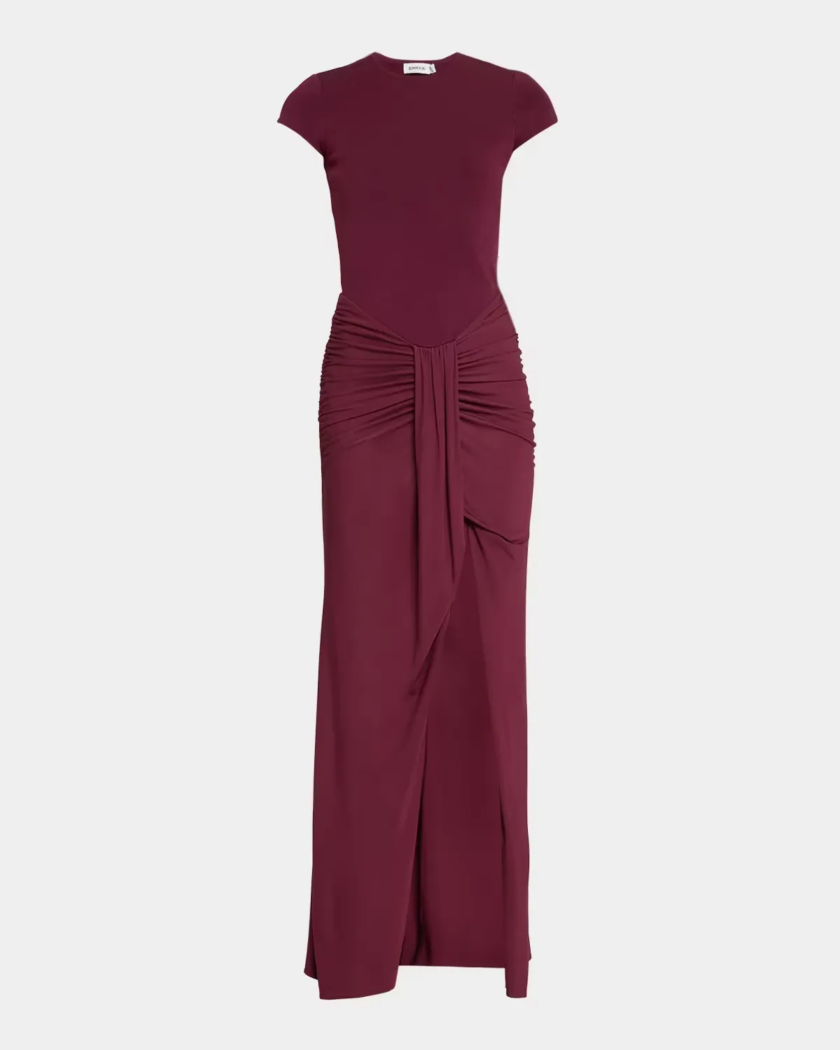 Matilde Draped Cap-Sleeve Jersey Gown by SIMKHAI