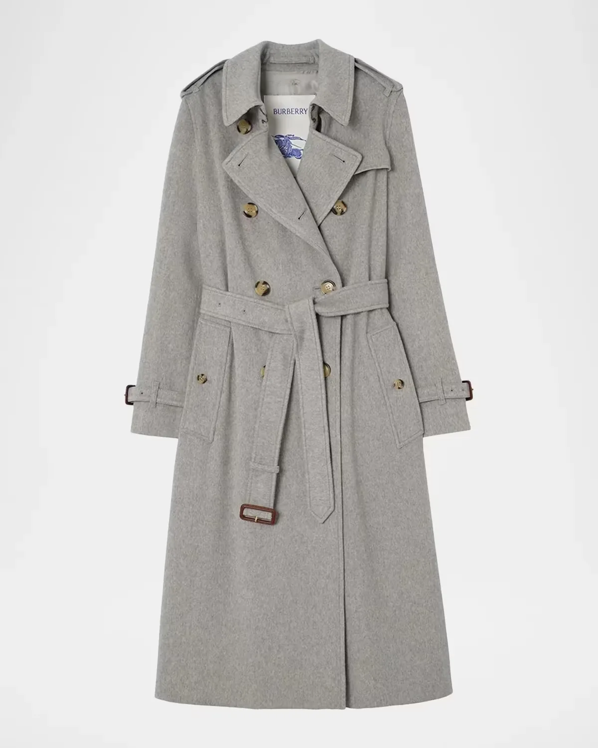 Kensington Cashmere Double-Breasted Belted Trench Coat by Burberry