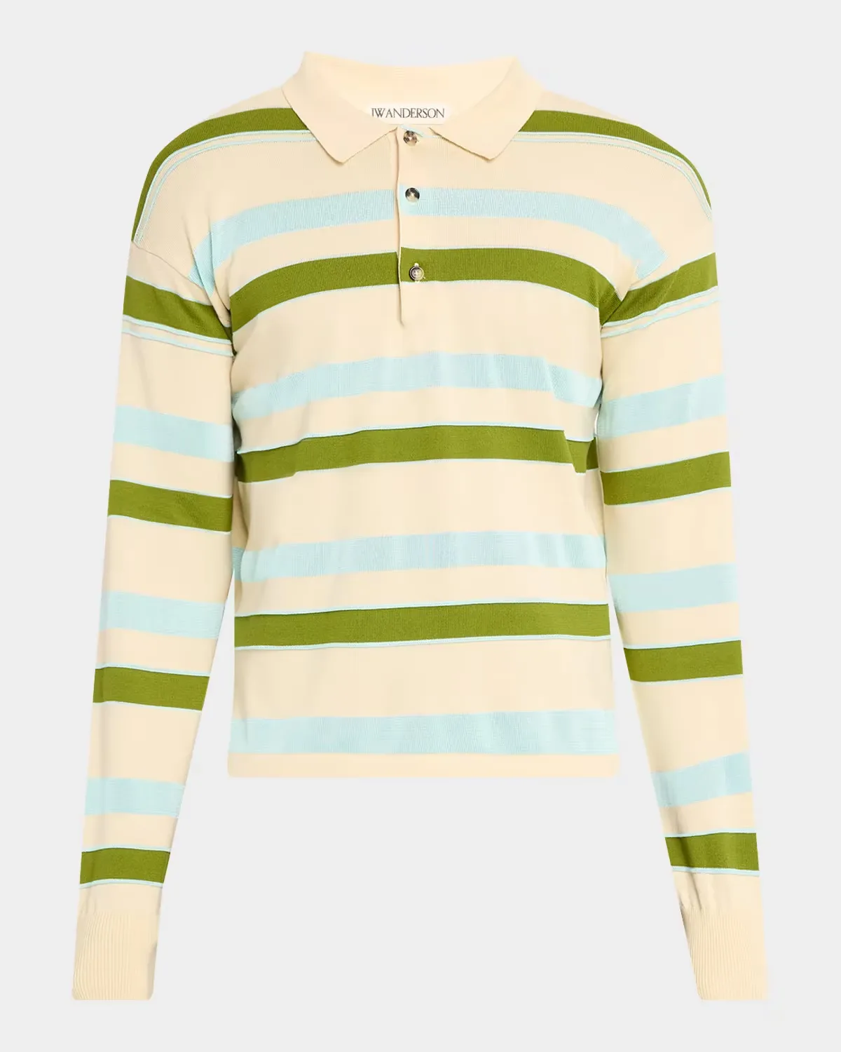 Stripe Long-Sleeve Rugby Polo Shirt by JW Anderson