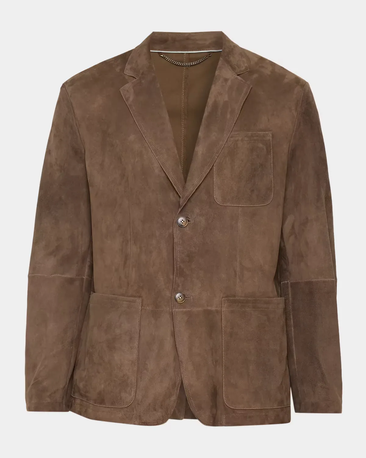 Single-Breasted Suede Blazer Jacket by Canali
