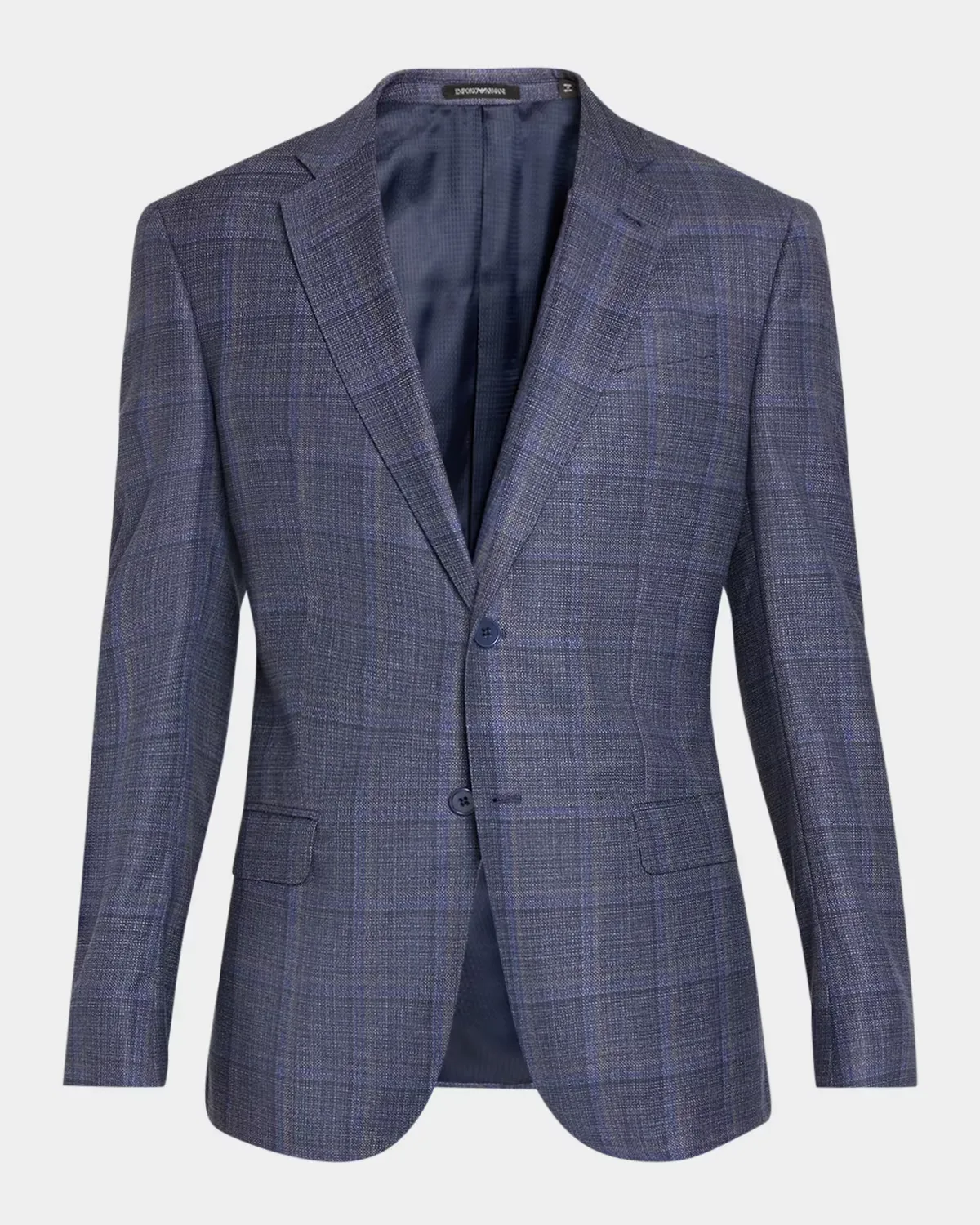 G Line Blurred Plaid Single-Breasted Sport Coat by Armani