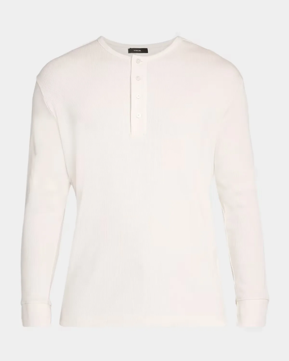 Cotton Rib Long-Sleeve Henley T-Shirt by Vince