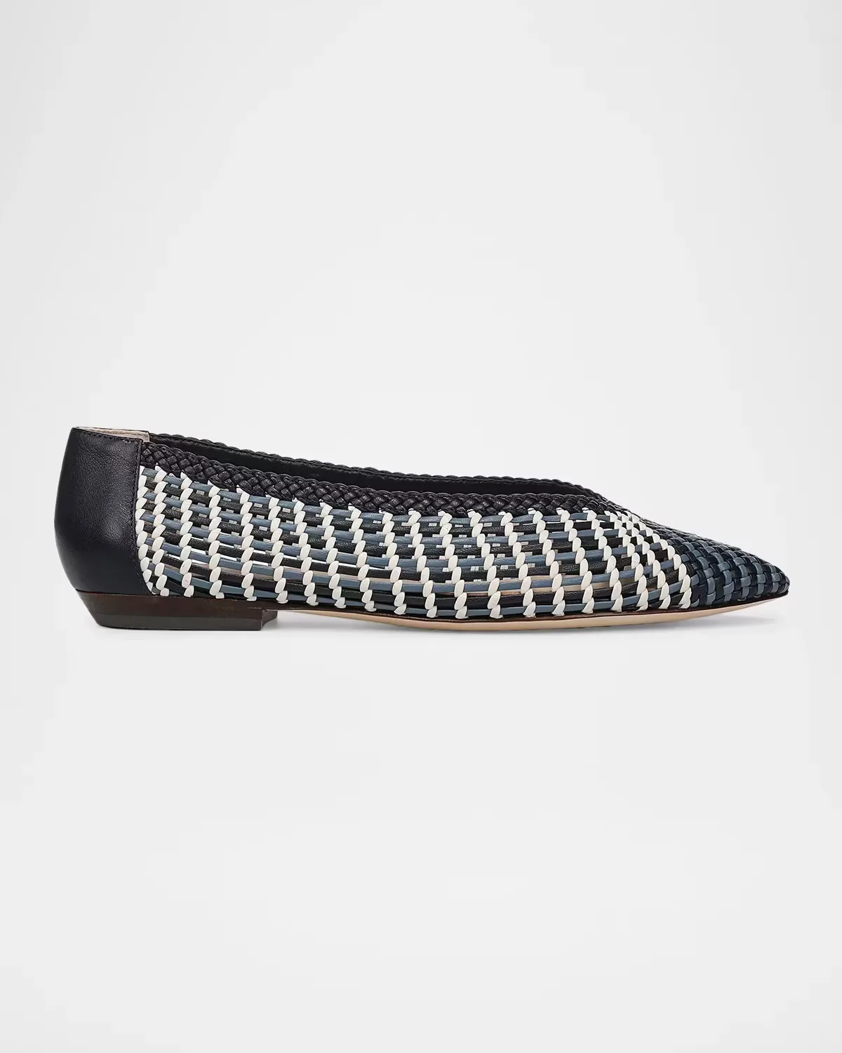 Bancroft Woven Leather Ballerina Flats by Veronica Beard