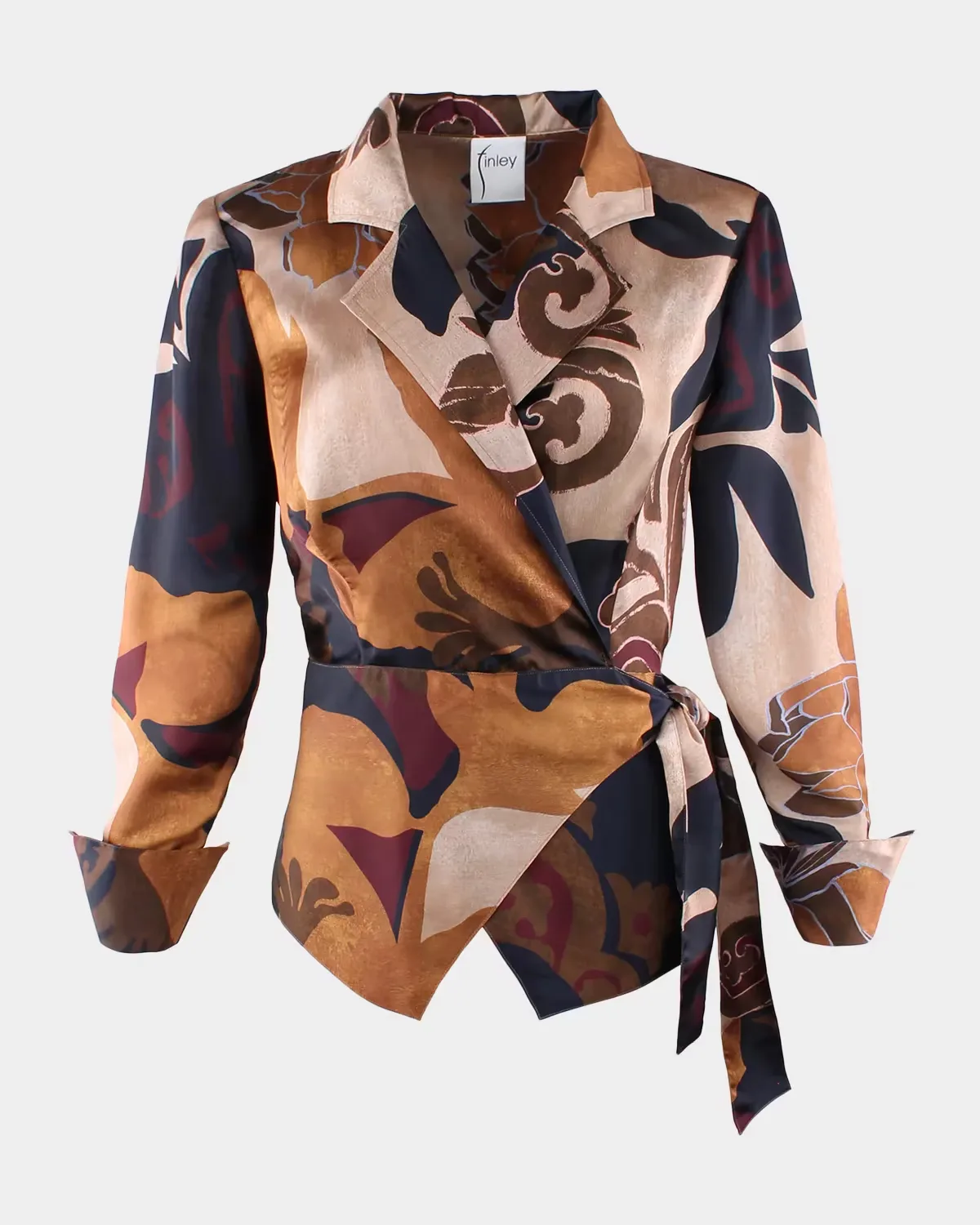 Juno Etruscan Scroll-Print Wrap Top by Finley