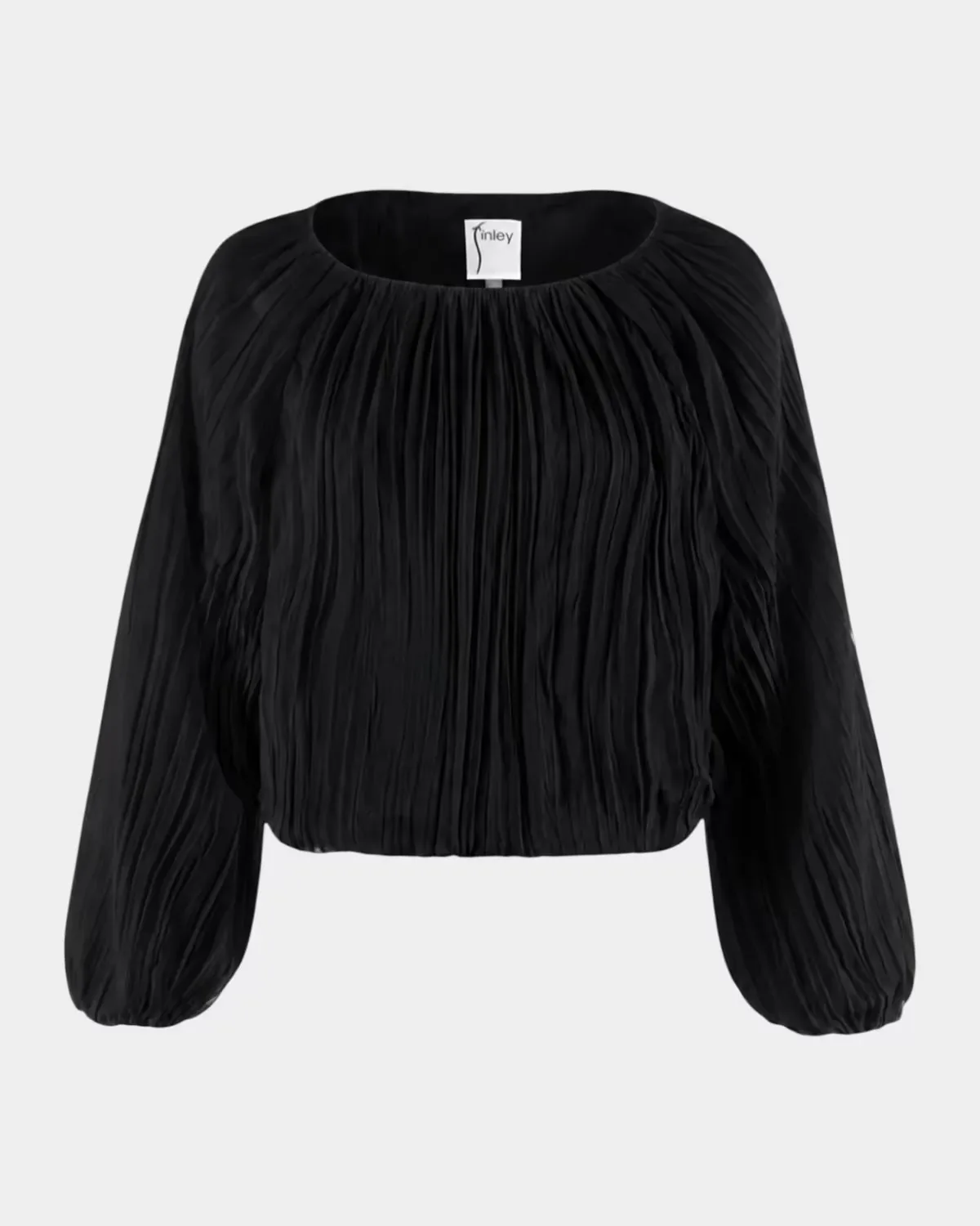 Cameron Pleated Blouson-Sleeve Blouse by Finley