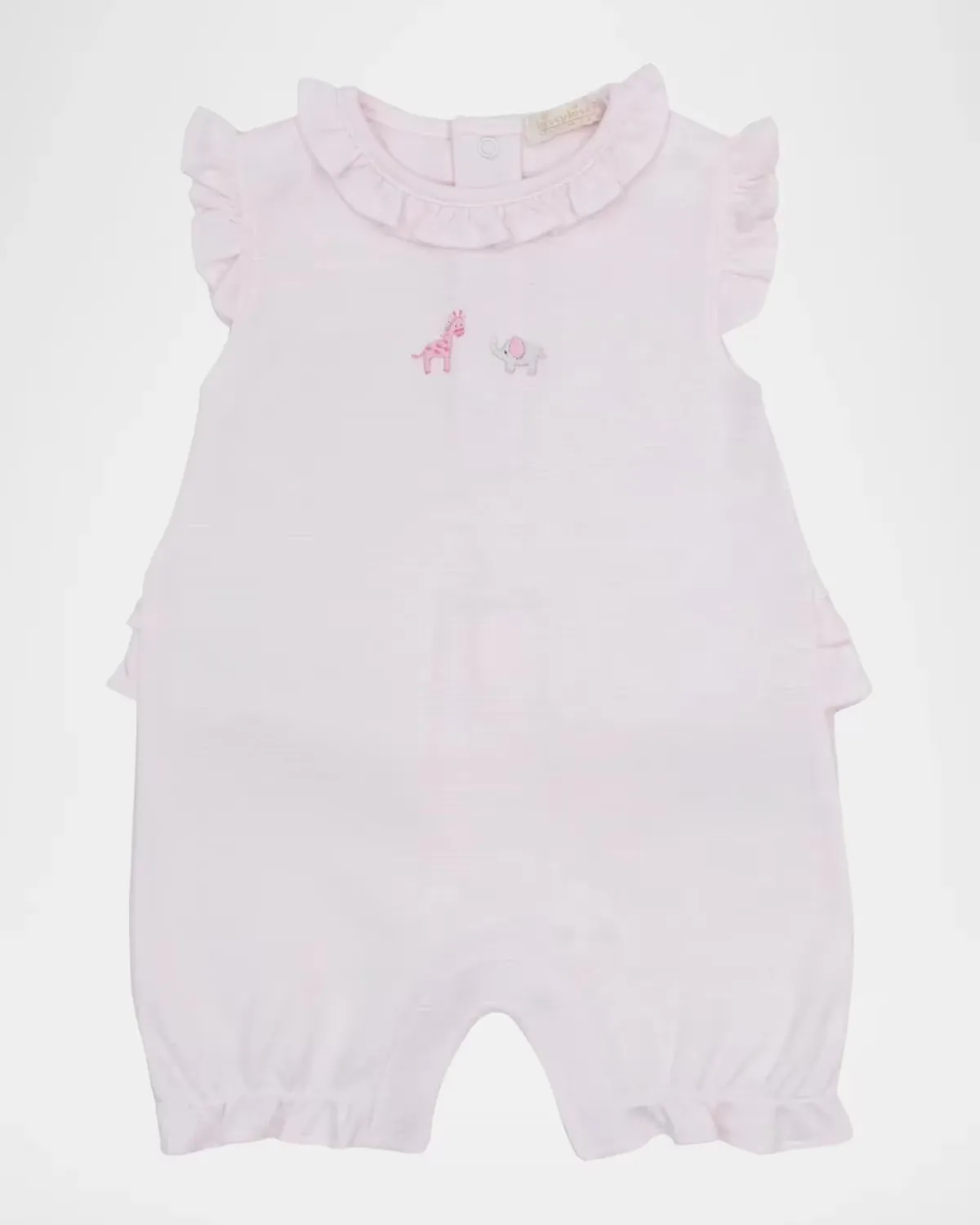 Embroidered Ruffled Cotton Romper by Kissy Kissy