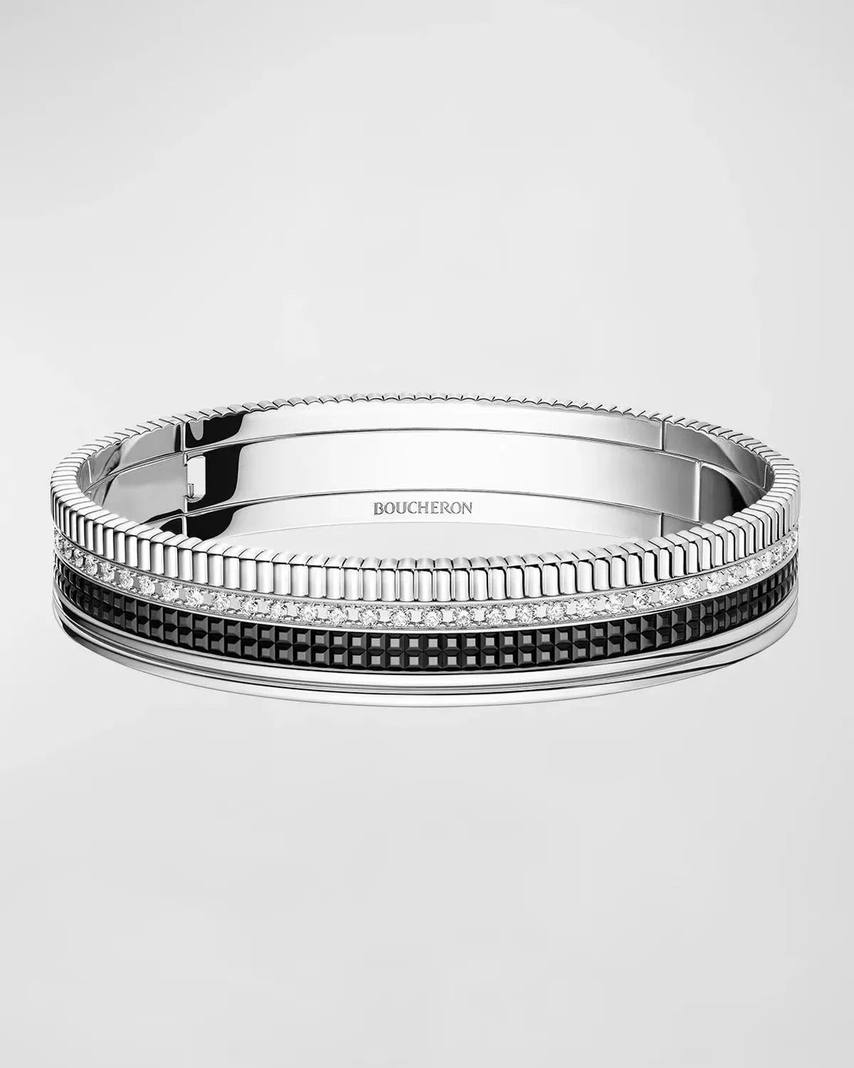 Quatre 18K White Gold Black Edition Bracelet by Boucheron