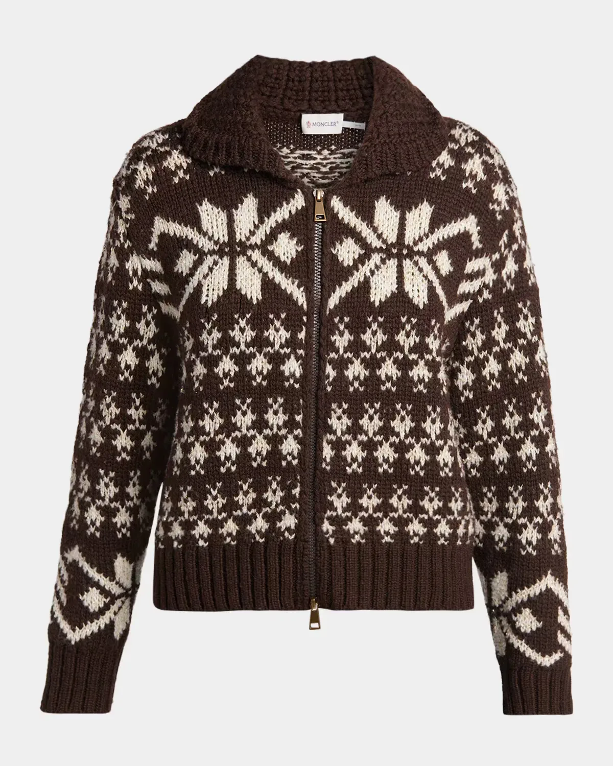 Wool-Blend Snowflake Zip Cardigan by Moncler