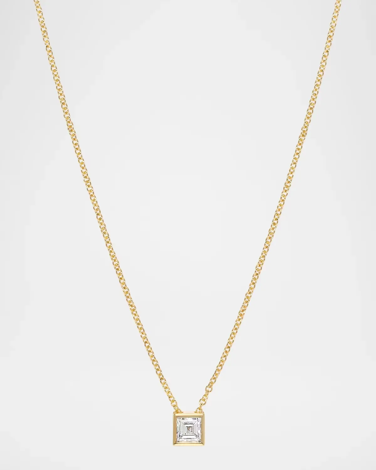 18K Trace Carre Diamond Necklace by AZLEE