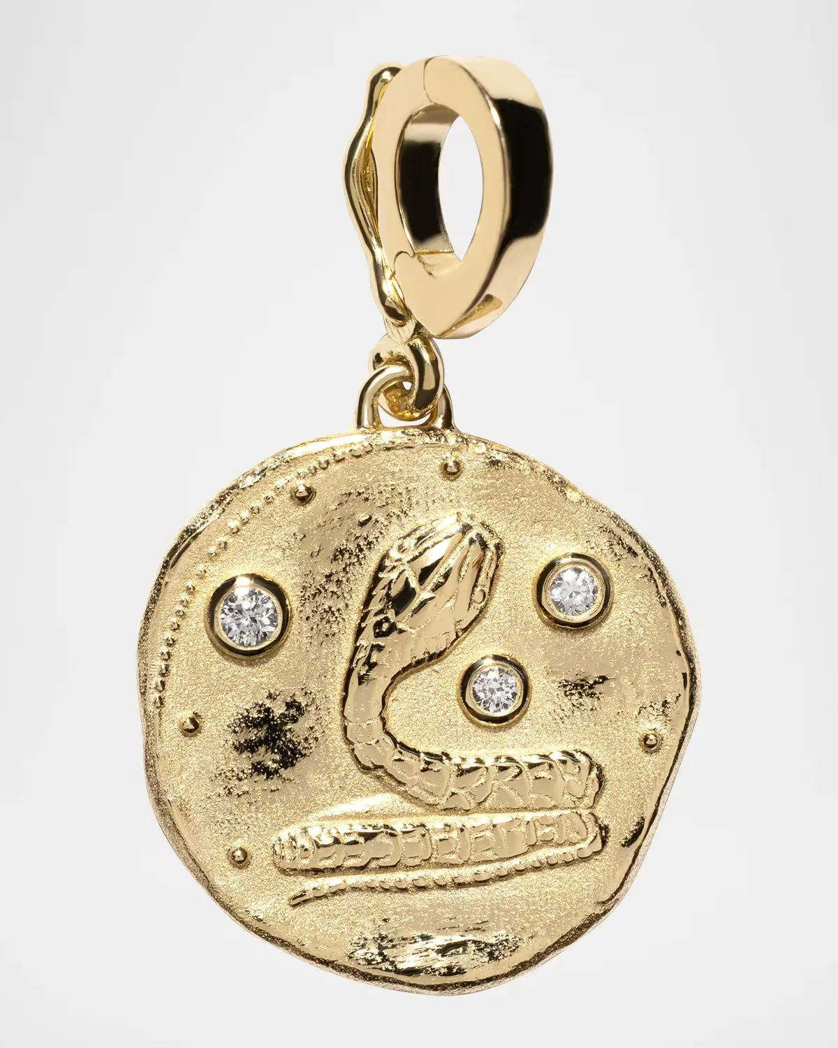 18K Renewal Serpent Small Coin Pendant by AZLEE