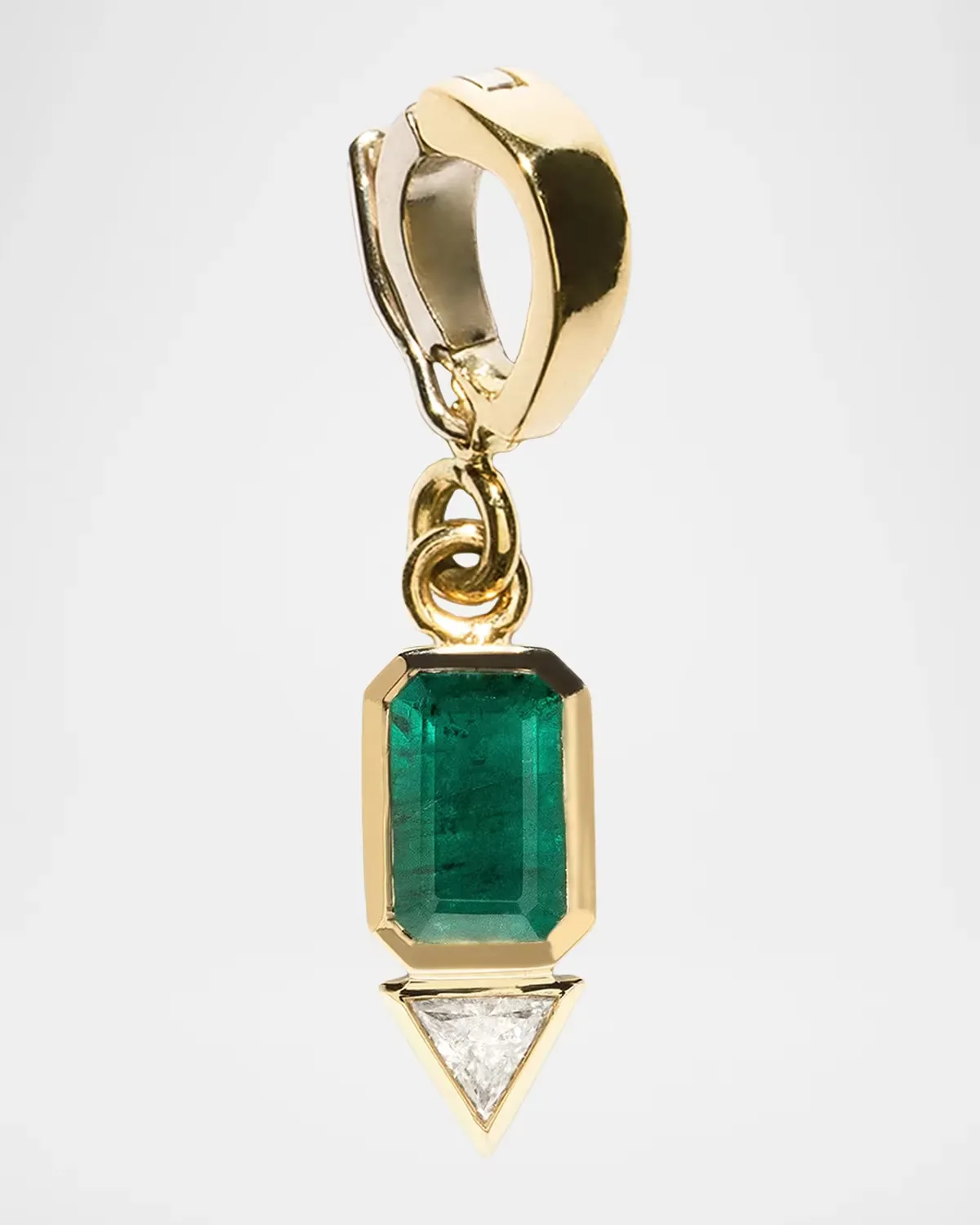 18K Emerald and Trillion Small Diamond Charm, May by AZLEE