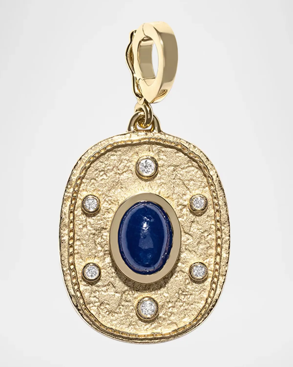 18K Regina Medium Sapphire Cabochon Coin Pendant by AZLEE