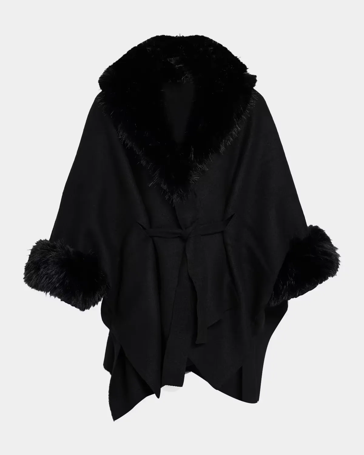 Joanne Faux-Fur Trim Wool Sweater Coat by Alice + Olivia