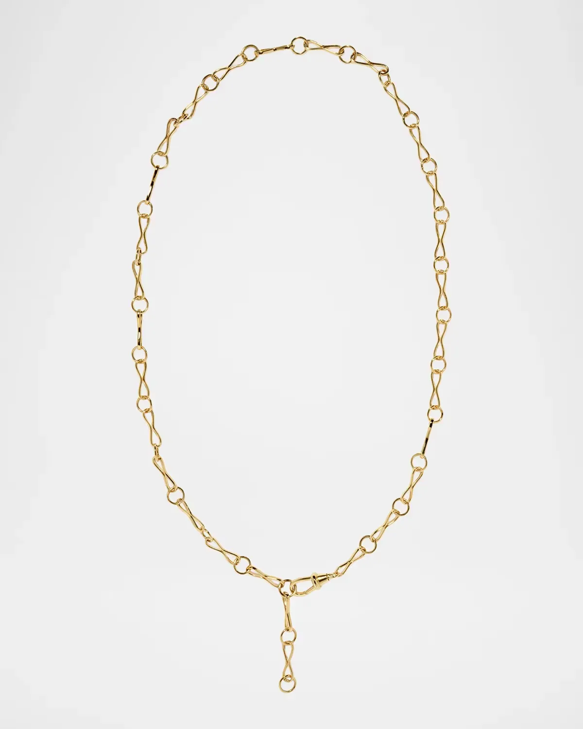 18K Large Motif Chain Lariat Necklace, 20L