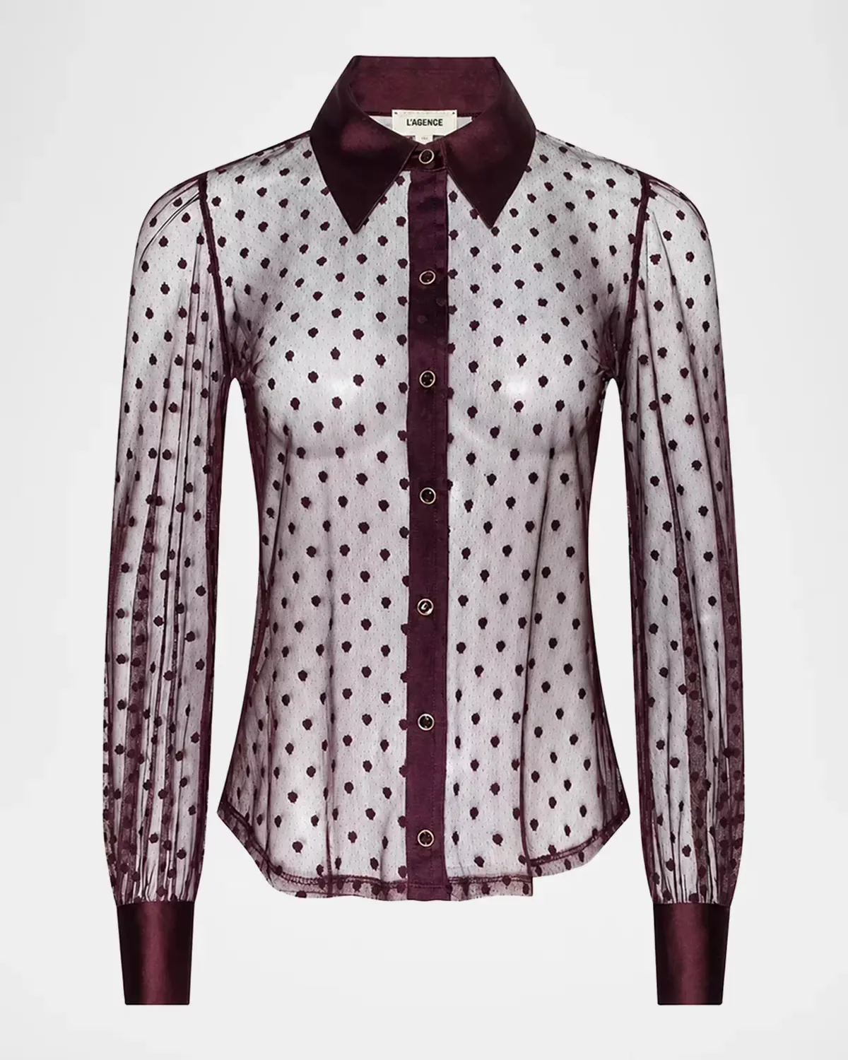 Sophie Sheer Swiss Dot Blouse by L & apos;AGENCE