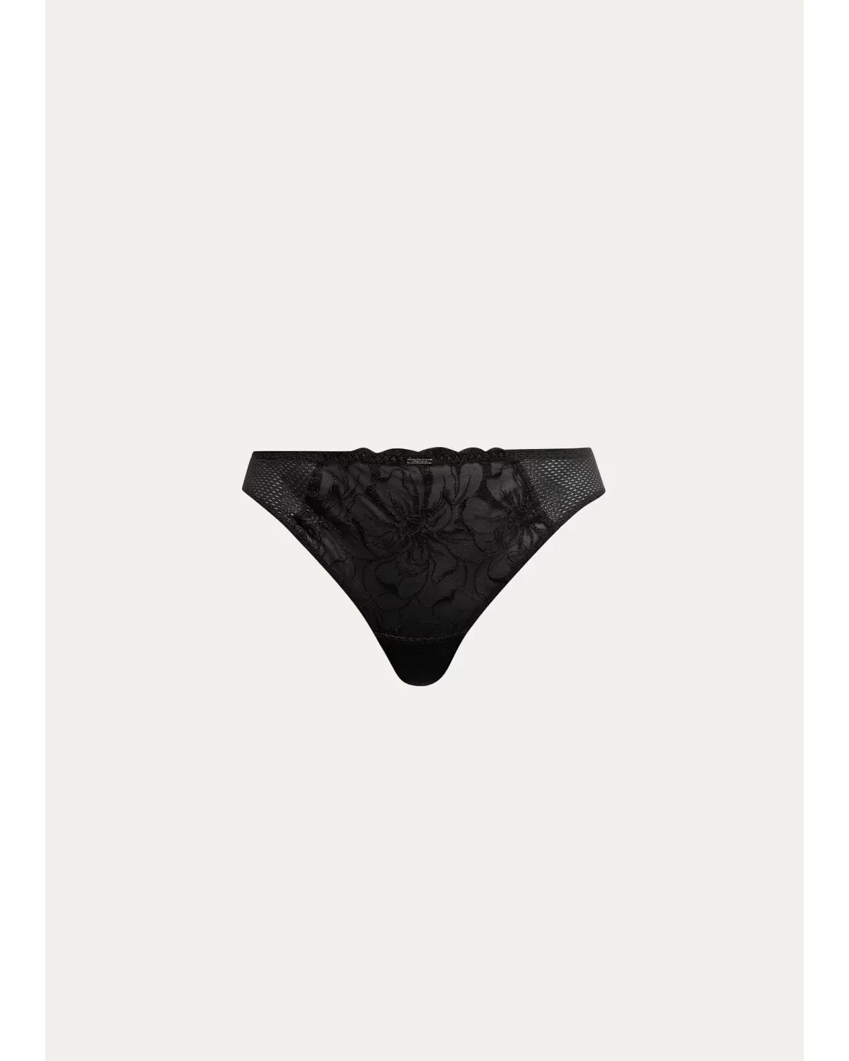 Fleur Sheer Floral-Embroidered Thong