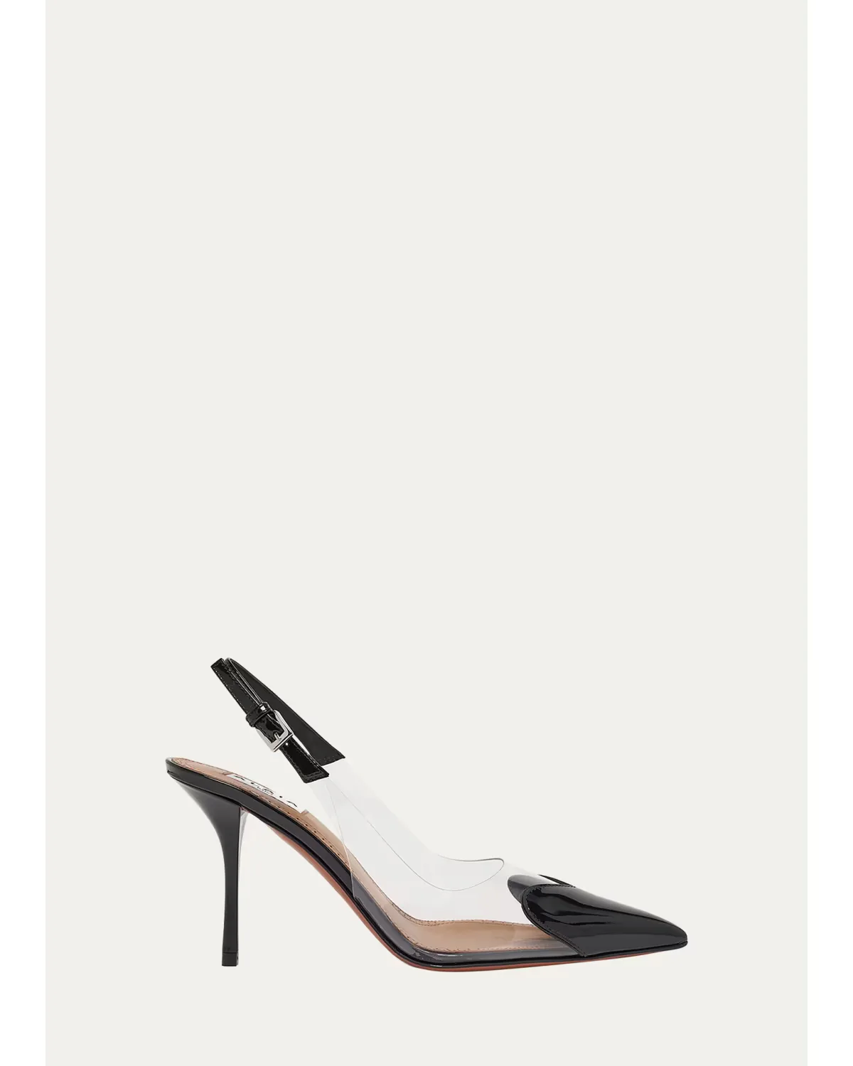 Coeur Clear Patent Heart-Toe Slingback Pumps by ALAA