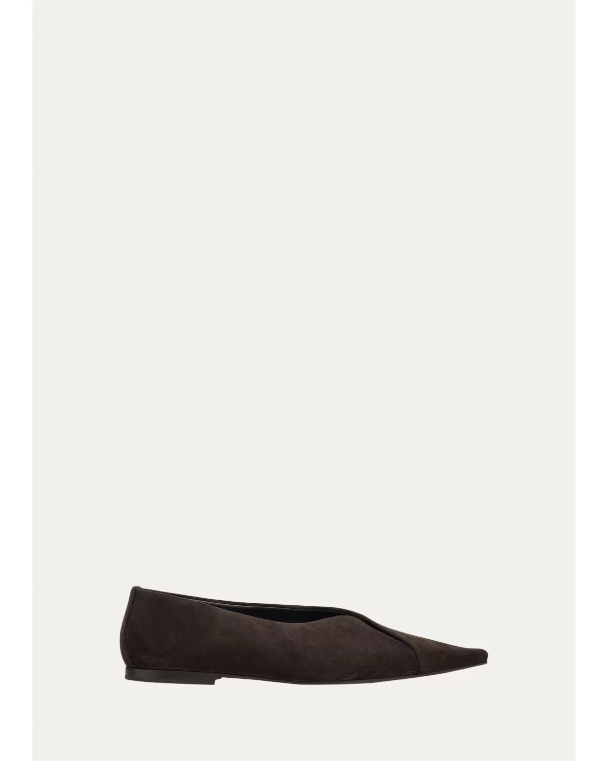 Suede Square-Toe Ballerina Flats by Brunello Cucinelli