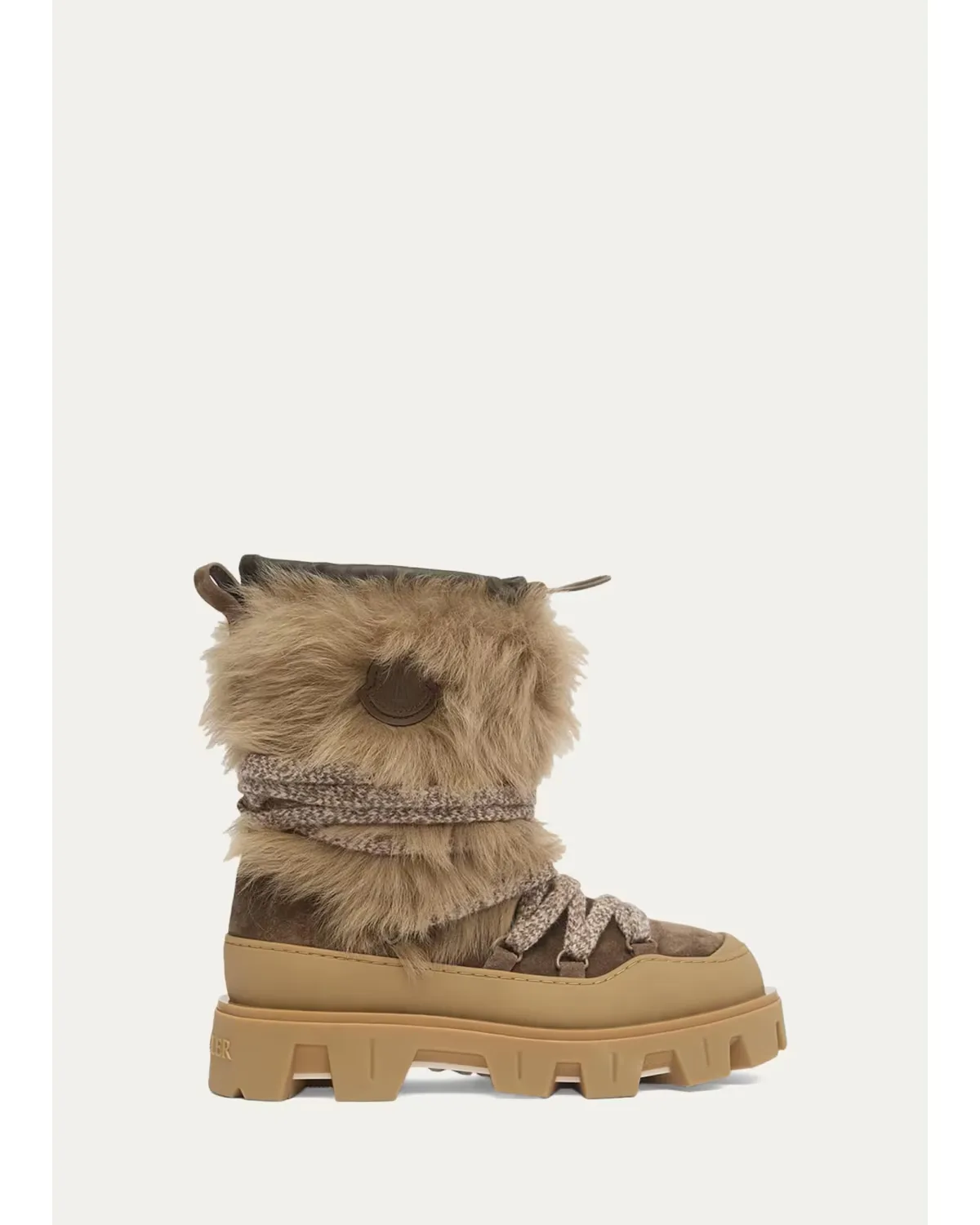 Peak Apres Shearling and Suede Boots by Moncler
