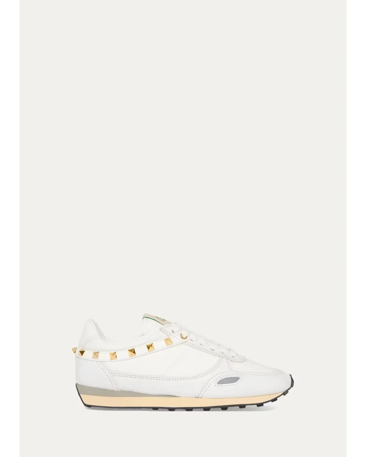 Rockstud Nylon and Leather Low-Top Sneakers by Valentino Garavani