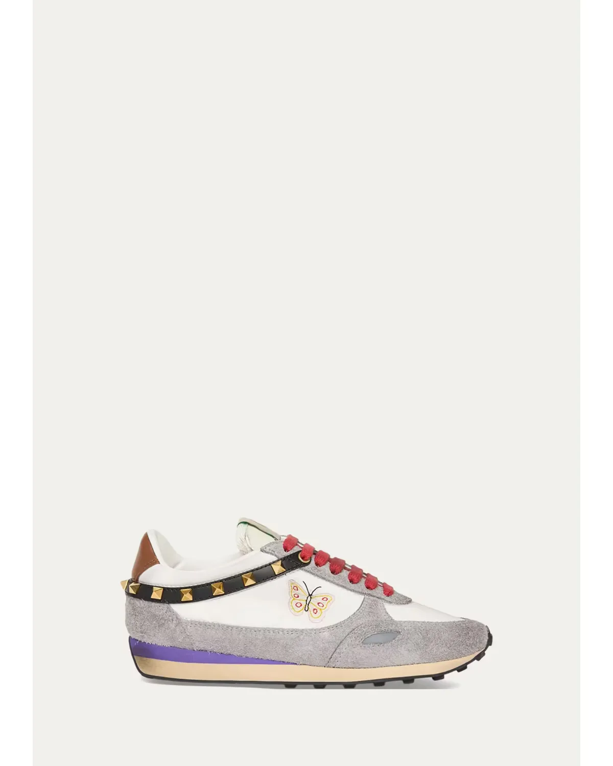 Embroidered Rockstud Low-Top Sneakers by Valentino Garavani