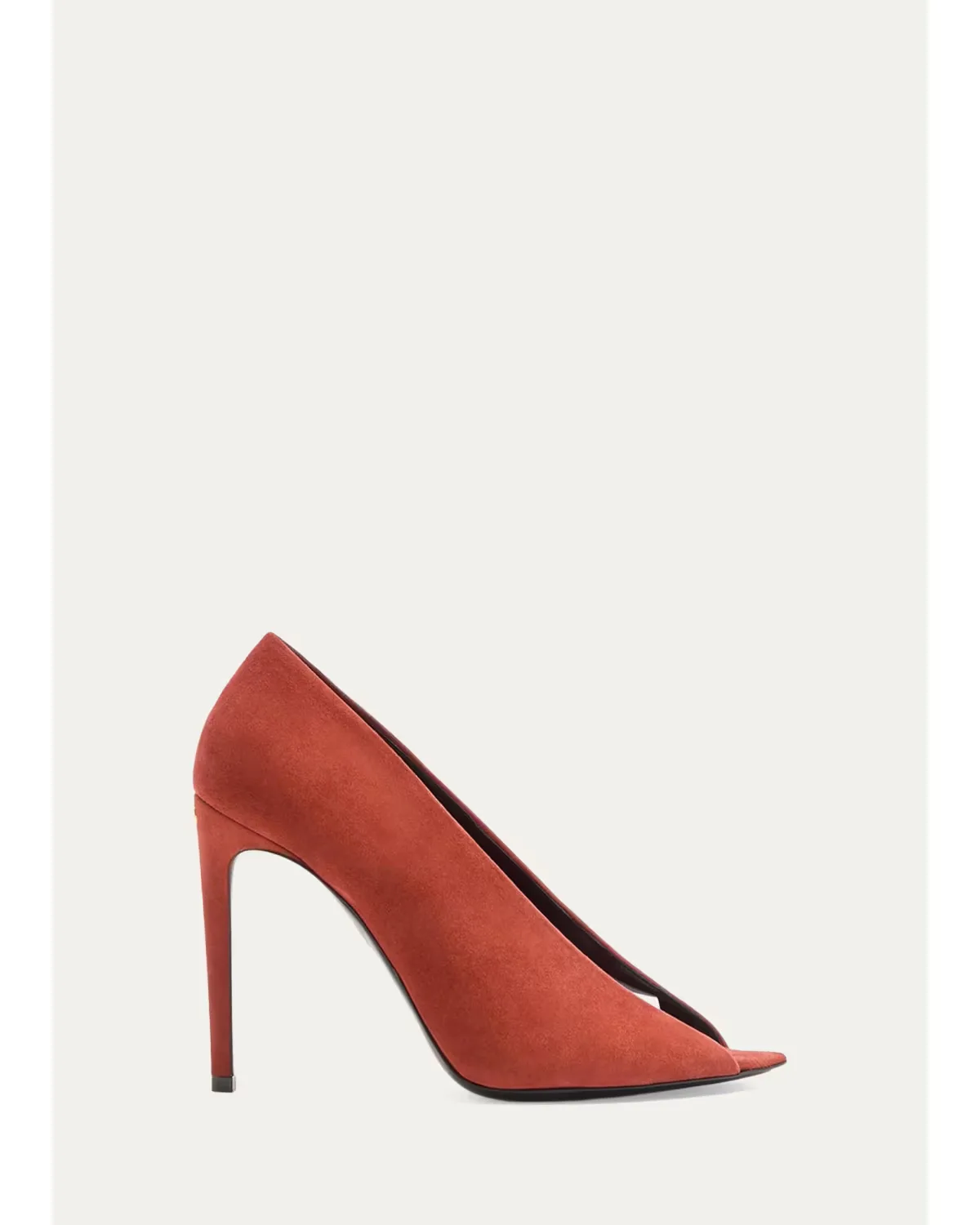 105mm Open Toe Revele Suede Pumps