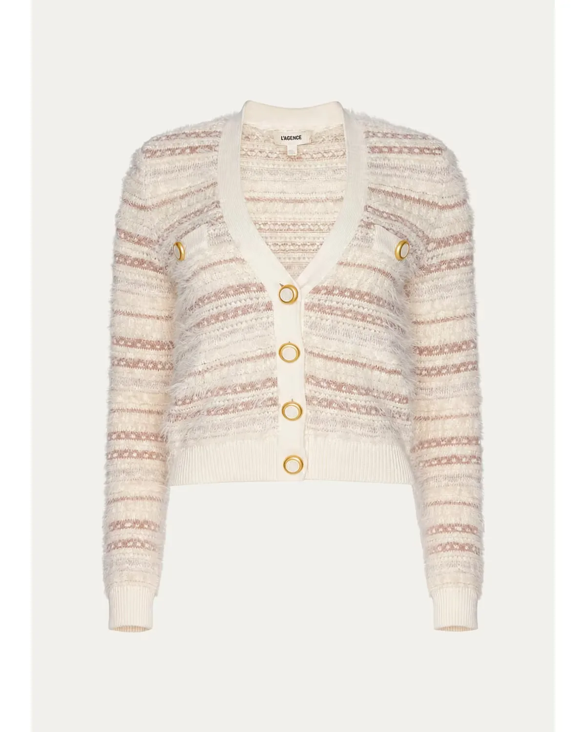 Ariadne Mixed Stripe Cardigan by L'AGENCE