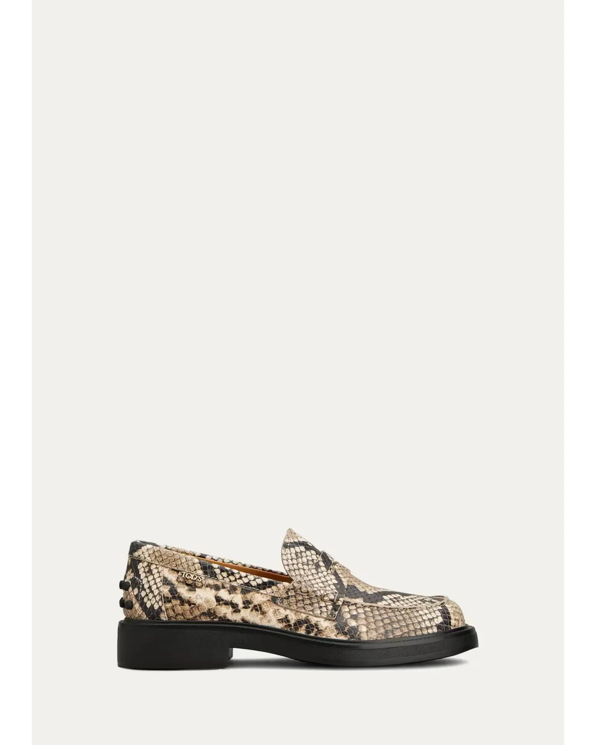 Snake-Printed Leather Loafers by Tod's