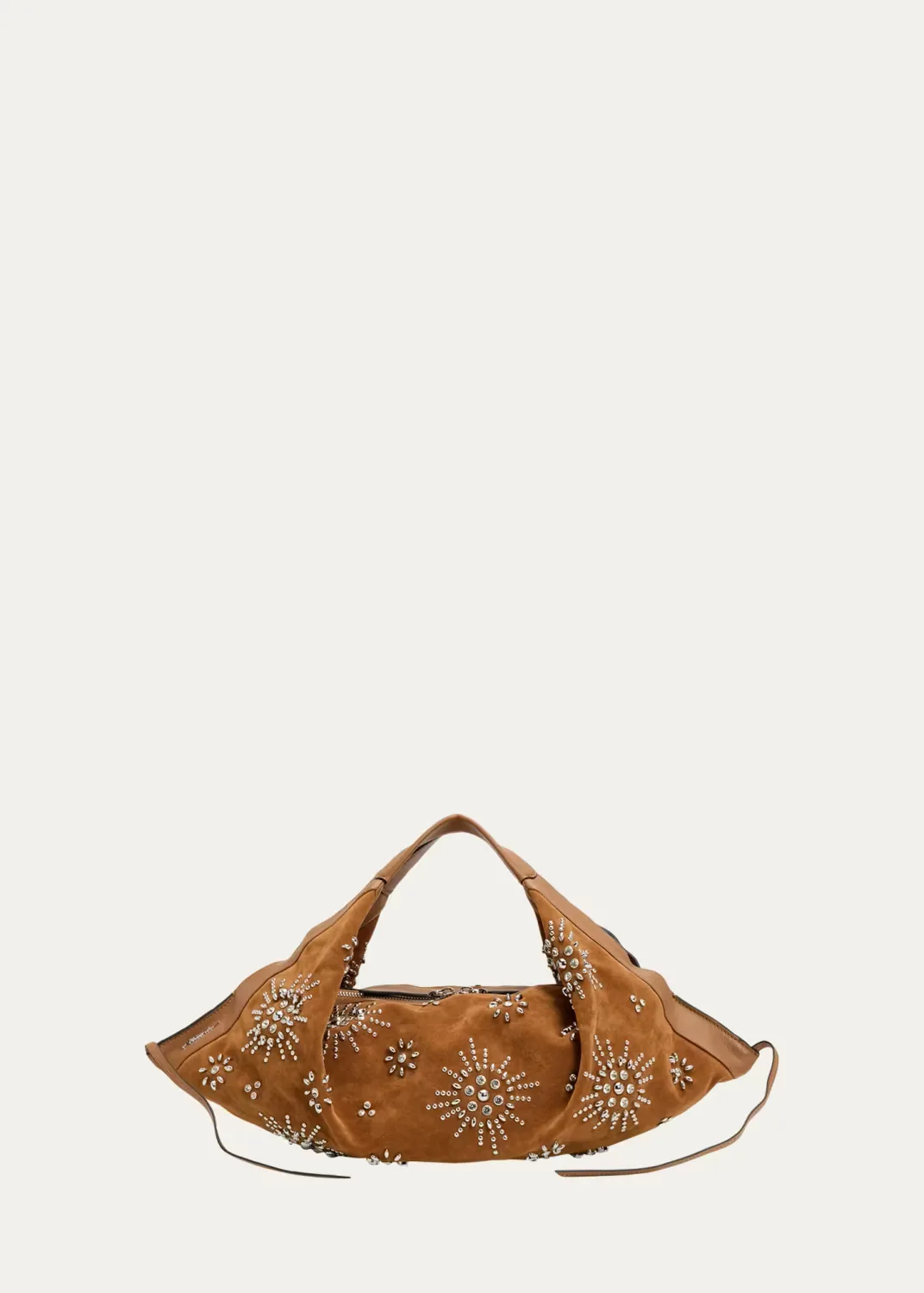 Luna Studded Faux Suede Top-Handle Bag