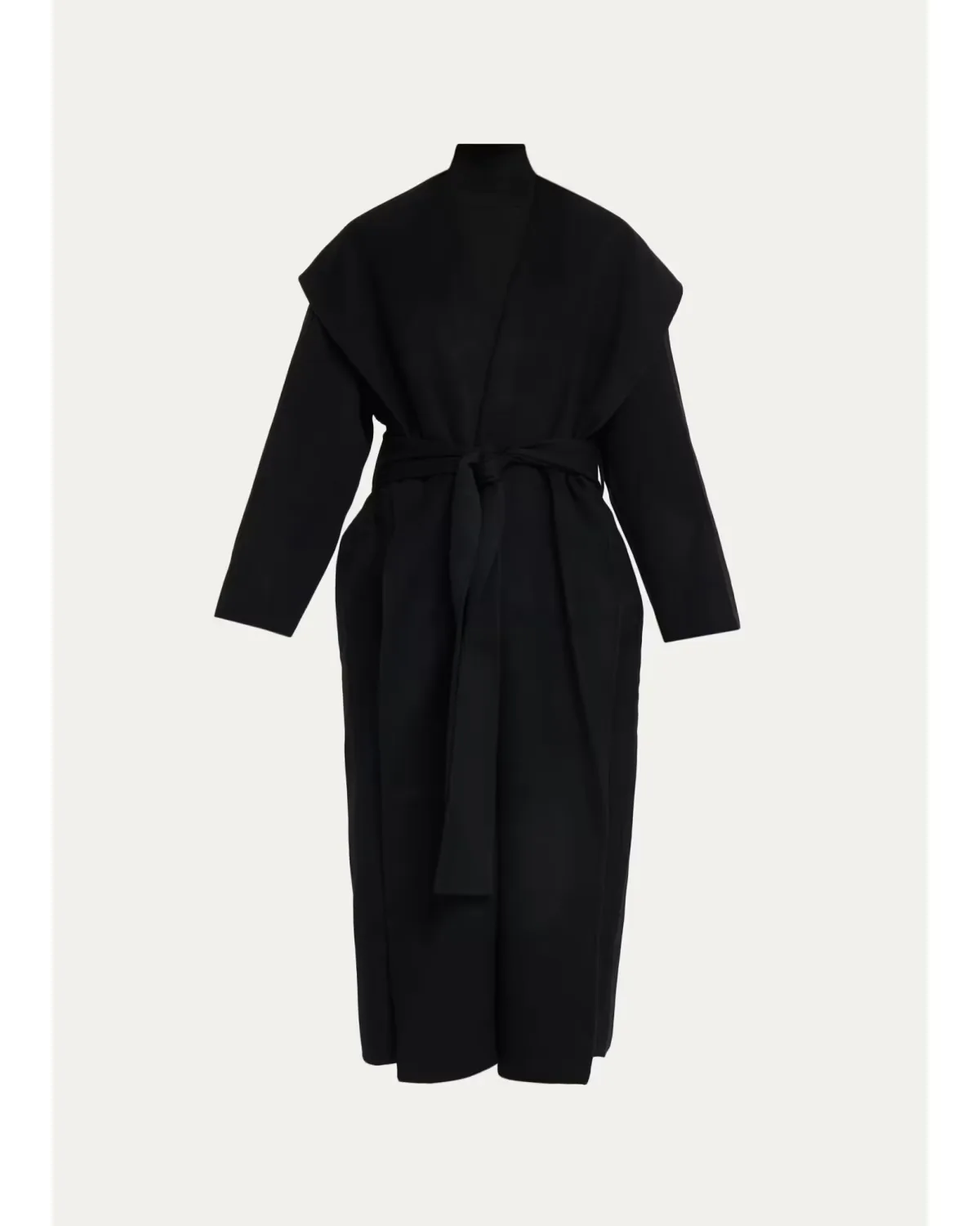 Hoodie Wool Belted Coat by Totême