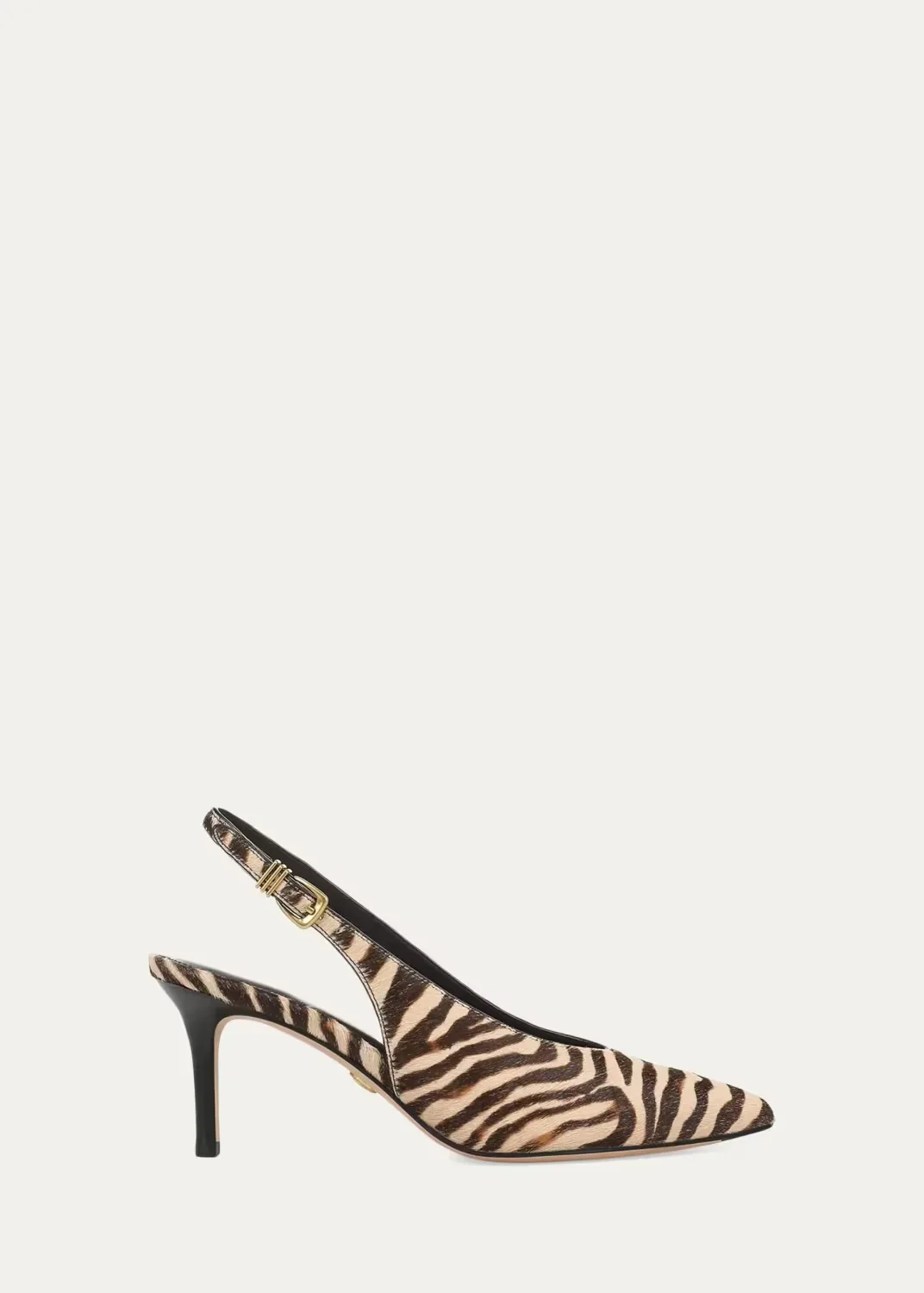 Luciana 70MM Zebra-Print Calf Hair Slingback Pumps
