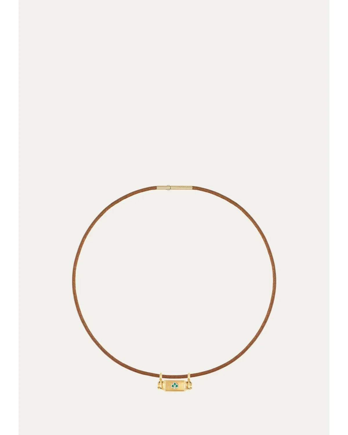 18K Clover Smash Locket Necklace with Emeralds by Marie Lichtenberg
