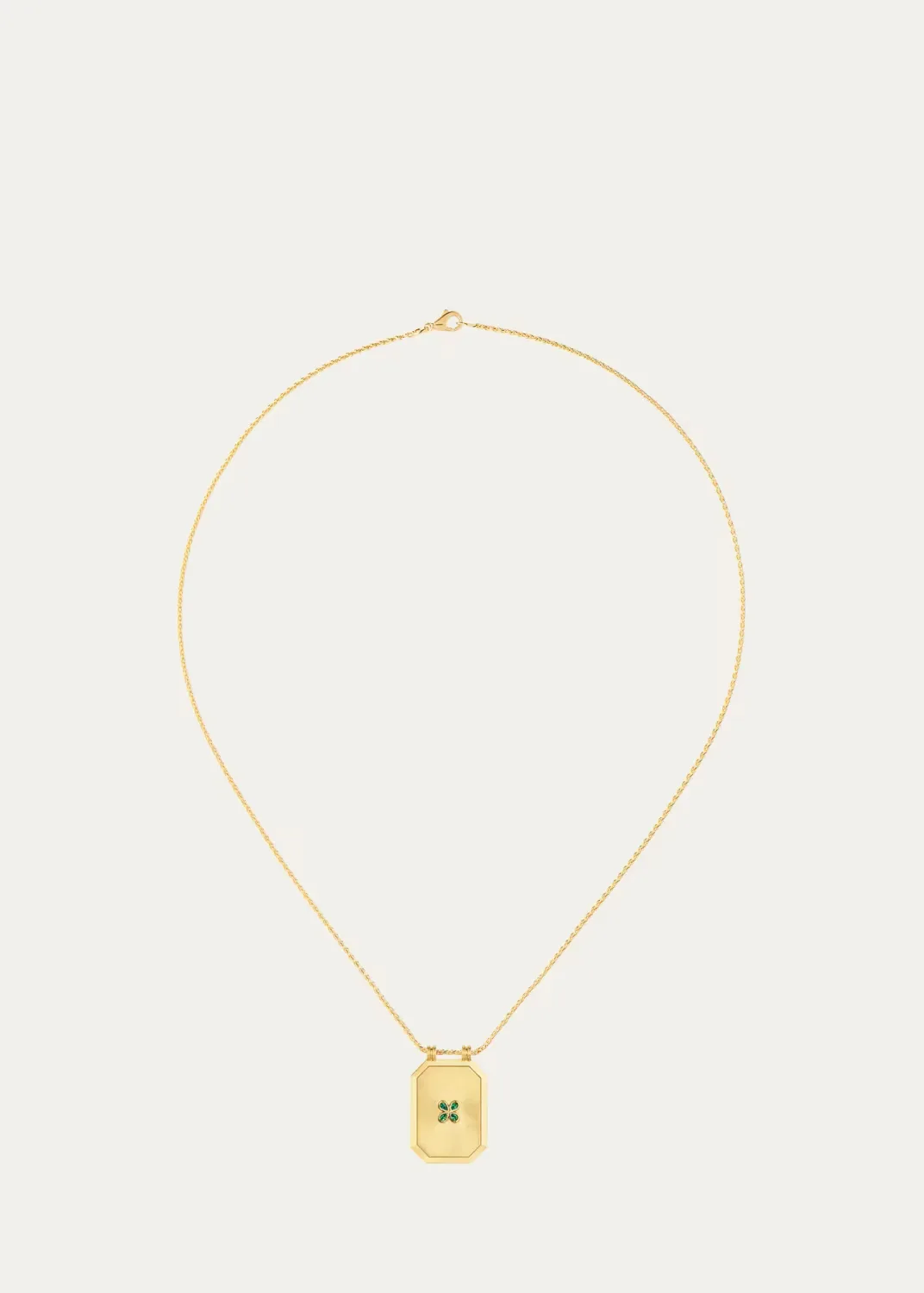 Luck Scapular 18K Yellow Gold Emerald Necklace by Marie Lichtenberg