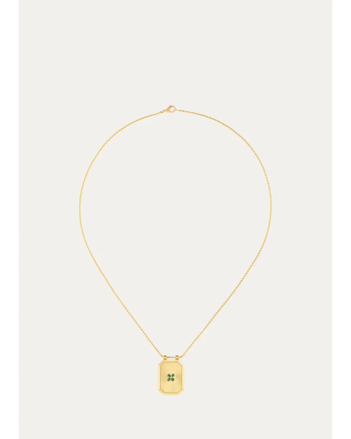 Luck Scapular 18K Yellow Gold Emerald Necklace by Marie Lichtenberg