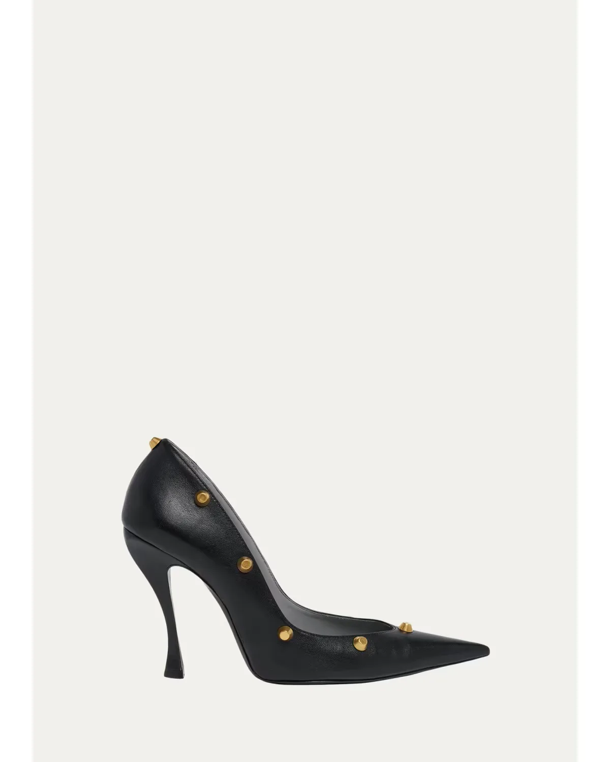 110mm Studded Smooth Nappa Leather Pumps