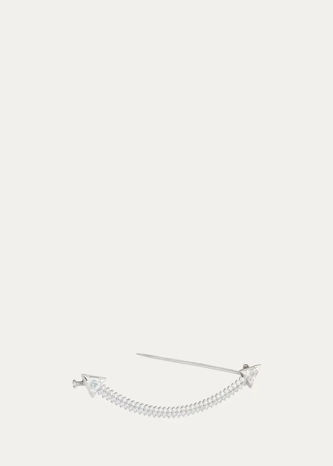 18K White Gold Diamond Smile Pin by Paul Morelli