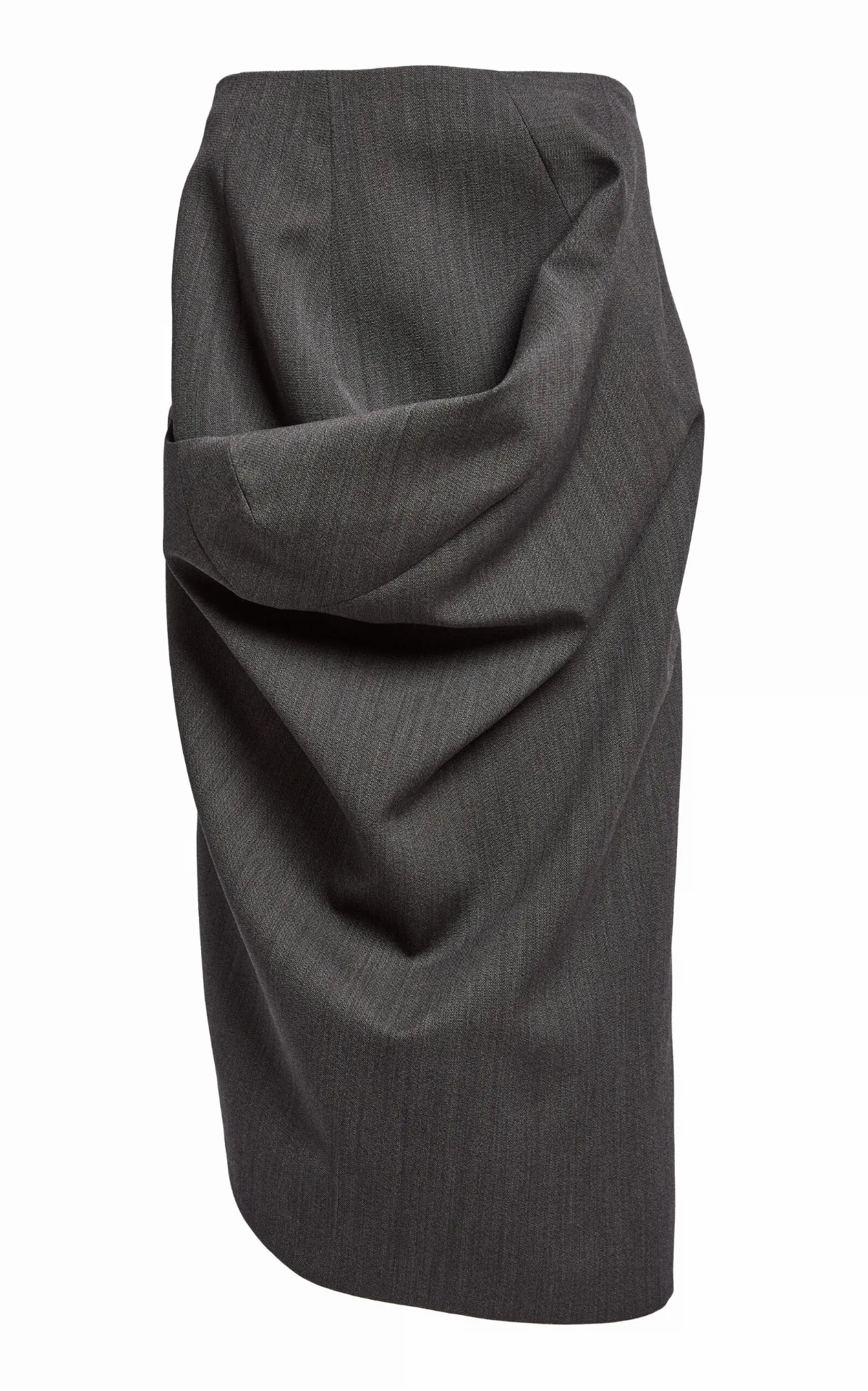 Ruched Wool Midi Skirt by Victoria Beckham