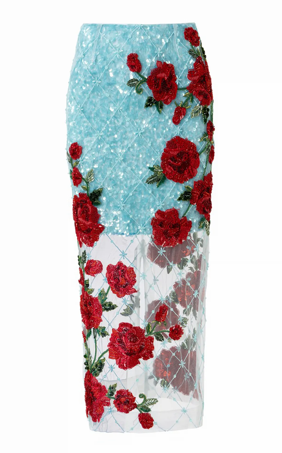 Winter Rose Veil Midi Skirt