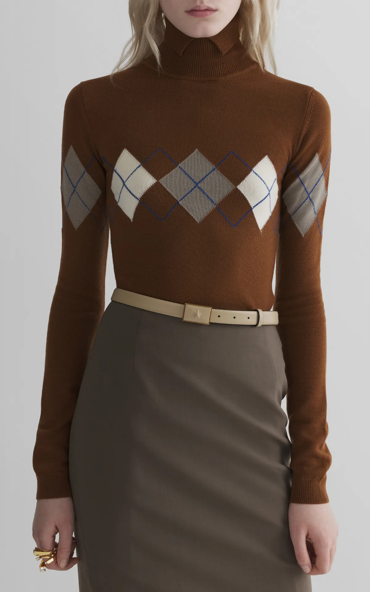 Argyle Wool Top by Mugler